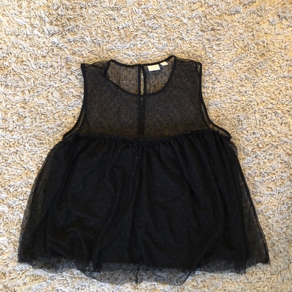 14th and Union Polka Dot Mesh Tank Top - Picture 2 of 6